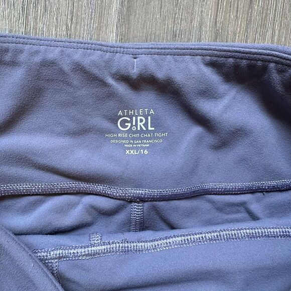Athleta Girl high rise chit chat shine tight Purple leggings youth size XXL - Picture 3 of 9